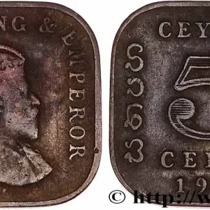 CEYLAN 5 Cents Edouard VII 1910 fwo_760103 Monde Prix Choc