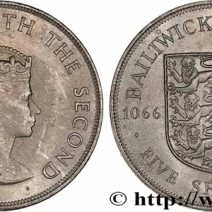 JERSEY 5 Shillings 900e anniversaire de la Bataille d’Hastings 1966 fwo_760731 Monde Produit De Marque