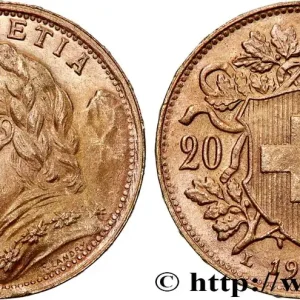 OR, PALLADIUM ET PLATINE INVESTISSEMENT 20 Francs "Vreneli" 1935 Berne fwo_763774 Monde Promotion