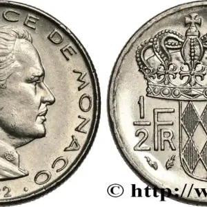 Top Vente MONACO 1/2 Franc Rainier III 1982 Paris fwo_764058 Monde