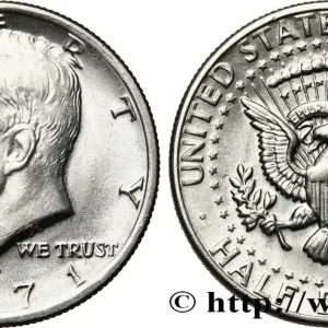 ÉTATS-UNIS D'AMÉRIQUE 1/2 Dollar Kennedy 1971 Denver fwo_764059 Monde Solde