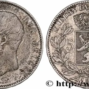 Premium BELGIQUE 5 Francs Léopold II 1873 fwo_764410 Monde