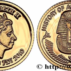 FIDJI 10 Dollar Proof Toutankhamon 2010 fwo_764463 Monde Petit Prix