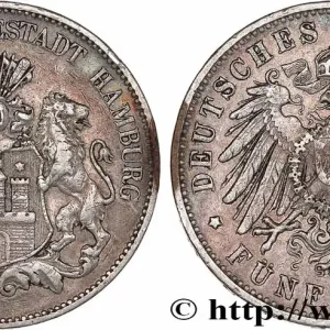 Vente Directe ALLEMAGNE - VILLE LIBRE DE HAMBOURG 5 Mark 1903 Hambourg fwo_764473 Monde