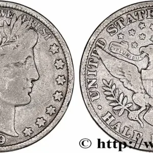 Achat Immédiat ÉTATS-UNIS D'AMÉRIQUE 1/2 Dollar Barber 1909 San Francisco fwo_764540 Monde
