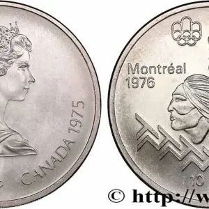 CANADA 10 Dollars JO Montréal 1976 saut d’obstacles hommes / Elisabeth II 1975 fwo_764544 Monde Prix Cassé