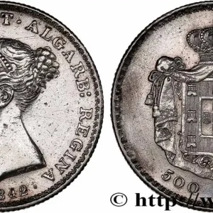 PORTUGAL - ROYAUME DE PORTUGAL - MARIE II 500 Réis 1842 fwo_734354 Monde Prix Choc