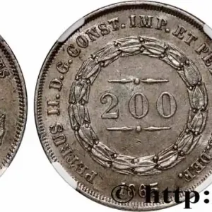 Vente Flash BRÉSIL - EMPIRE DU BRÉSIL - PIERRE II 200 Reis 1865 fwo_763105 Monde