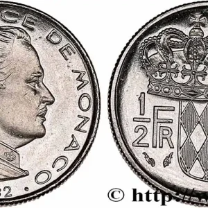 MONACO 1/2 Franc Rainier III 1982 Paris fwo_585986 Monde Affaire À Saisir
