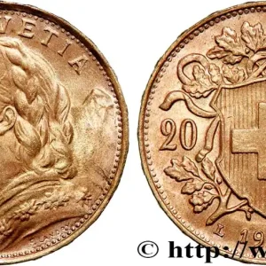 OR, PALLADIUM ET PLATINE INVESTISSEMENT 20 Francs "Vreneli" 1935 Berne fwo_735652 Monde Solde