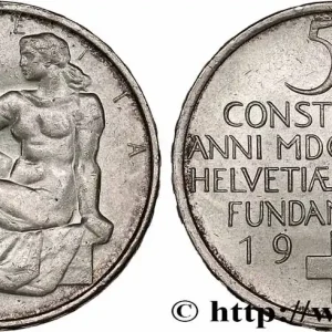 SUISSE 5 Francs centenaire de la constitution suisse 1948 Berne fwo_758156 Monde Prix Réduit