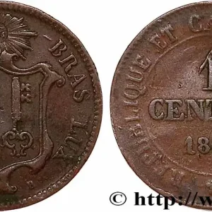 Prix Cassé SUISSE - RÉPUBLIQUE DE GENÈVE 1 Centime 1847 fwo_758214 Monde