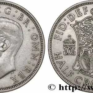 Artisanat ROYAUME-UNI 1/2 Crown Georges VI 1944 fwo_764322 Monde