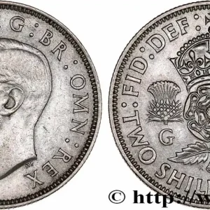 ROYAUME-UNI 1 Florin (2 Shillings) Georges VI 1943 fwo_764337 Monde Super Prix