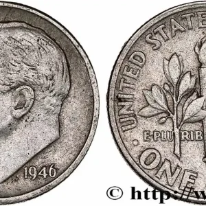 Quantité Limitée ÉTATS-UNIS D'AMÉRIQUE 1 Dime (10 Cents) Roosevelt 1946 Philadelphie fwo_764426 Monde