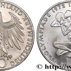 Acheter En Ligne ALLEMAGNE 10 Mark XXe J.O. Munich : basket-ball et canoeing / aigle 1972 Hambourg fwo_764448 Monde