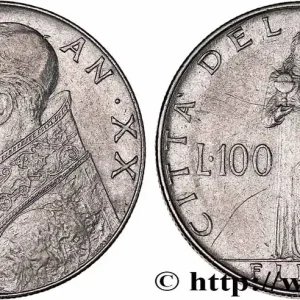 Satisfait Ou Remboursé VATICAN ET ÉTATS PONTIFICAUX 100 Lire Pie XII an XX 1958 Rome fwo_764505 Monde