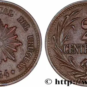 URUGUAY 2 Centesimos soleil 1944 fwo_764667 Monde Expédition Rapide