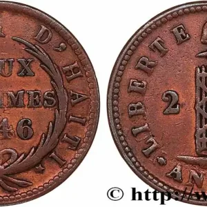 Pas Cher HAÏTI 2 Centimes faisceau, an 43 1846 fwo_764788 Monde