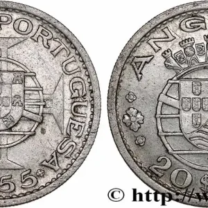 Prix Réduit ANGOLA 20 Escudos emblème du Portugal 1955 fwo_764848 Monde