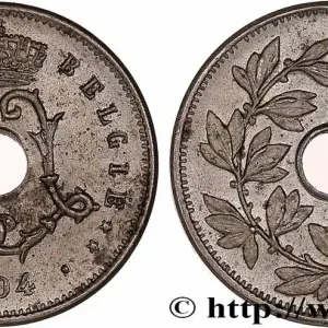 BELGIQUE 5 Centimes Léopold II 1904 Bruxelles fwo_764898 Monde Retour Gratuit
