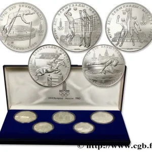 Super Prix RUSSIE - URSS Coffret 5 Monnaies Jeux Olympiques de Moscou 1980 fwo_331128 Monde