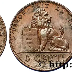 Marque BELGIQUE - ROYAUME DE BELGIQUE - LÉOPOLD Ier 5 Centimes 1848 fwo_387989 Monde