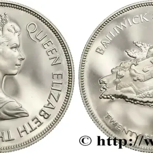 GUERNESEY 25 Pence Proof Elisabeth II, jubilé d’argent 1977 fwo_417853 Monde Bon Marché