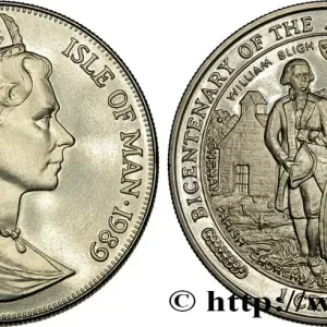 ÎLE DE MAN 1 Crown Bicentenaire de la révolte du Bounty 1989 fwo_418101 Monde Édition Limitée
