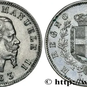 Retour Gratuit ITALIE - ROYAUME D'ITALIE - VICTOR-EMMANUEL II 1 Lire 1863 Milan fwo_434935 Monde