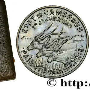 Artisanat CAMEROUN Essai de 50 Francs Etat du Cameroun, commémoration de l’indépendance, antilopes 1960 Paris fwo_442319 Monde