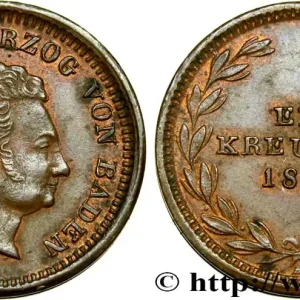 ALLEMAGNE - GRAND DUCHÉ DE BADE - LOUIS Ier 1 Kreuzer 1829 Karlsruhe fwo_450549 Monde Expédition Rapide