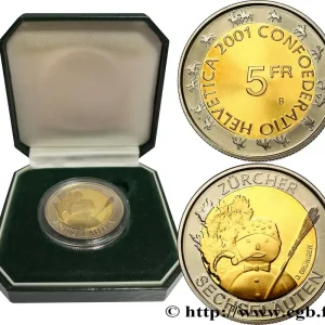 SUISSE 5 Francs Proof Zürcher Sechselaüten 2001 Berne fwo_684480 Monde Offre Du Jour