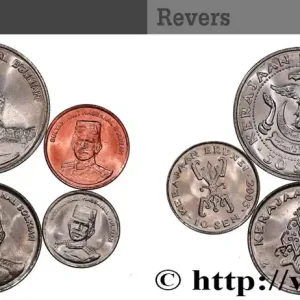 BRUNEI Lot de 5 monnaies 1, 5, 10, 20 et 50 Sen Hassanal Bolkiah I 2004-2005 fwo_724827 Monde Achetez Aujourd’hui