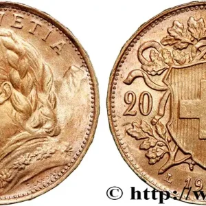 Seulement Aujourd’hui OR, PALLADIUM ET PLATINE INVESTISSEMENT 20 Francs "Vreneli" 1935 Berne fwo_735653 Monde