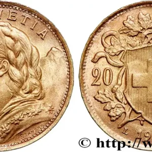OR, PALLADIUM ET PLATINE INVESTISSEMENT 20 Francs "Vreneli" 1935 Berne fwo_735656 Monde Meilleure Vente