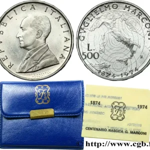 Populaire ITALIE 500 Lire Proof centenaire de la naissance de Gugielmo Marconi 1974 Rome - R fwo_748129 Monde
