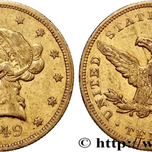 Bon Marché OR, PALLADIUM ET PLATINE INVESTISSEMENT 10 Dollars "Liberty" 1849 Philadelphie fwo_763803 Monde