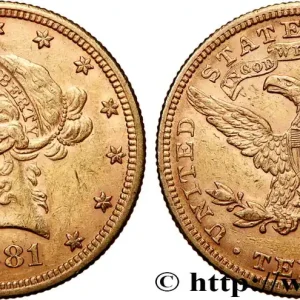 OR, PALLADIUM ET PLATINE INVESTISSEMENT 10 Dollars or "Liberty" 1881 Philadelphie fwo_763819 Monde Remise