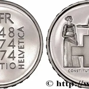 Populaire SUISSE 5 Francs Proof centenaire de la révision de la constitution 1974 Berne - B fwo_765618 Monde
