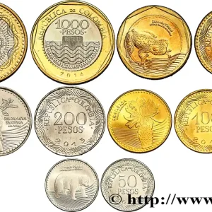 Paiement Sécurisé COLOMBIE Lot de 5 monnaies 50, 100, 200, 500 et 1000 Pesos 2012-2015 fwo_766862 Monde