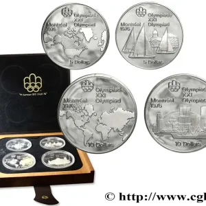 Soldes CANADA Coffret Proof 4 Monnaies Jeux Olympiques Montréal 1976 série I 1973 fwo_766881 Monde