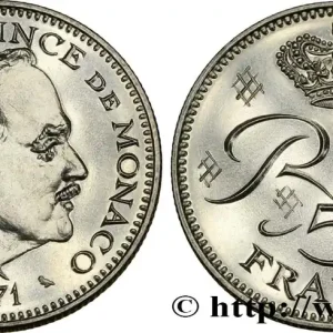 MONACO 5 Francs Rainier III / monogramme couronné 1971 Paris fwo_766911 Monde Achetez Aujourd’hui