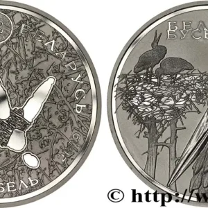 Édition Limitée BIÉLORUSSIE 1 Rouble Proof cigogne blanche 2009 Oust–Kamenogorsk fwo_766922 Monde