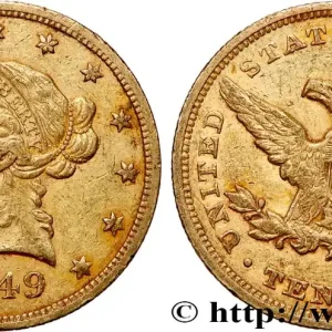 Prix Promo OR, PALLADIUM ET PLATINE INVESTISSEMENT 10 Dollars "Liberty" 1849 Philadelphie fwo_763804 Monde