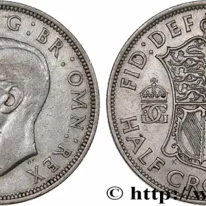 Promotion ROYAUME-UNI 1/2 Crown Georges VI 1939 fwo_764329 Monde