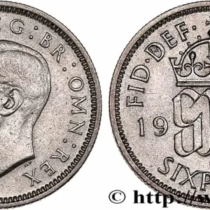 ROYAUME-UNI 6 Pence Georges VI 1937 fwo_764379 Monde Gros Lot