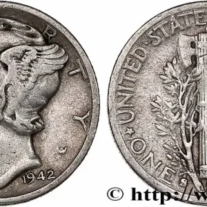 ÉTATS-UNIS D'AMÉRIQUE 1 Dime Mercury 1942 San Francisco fwo_764422 Monde Livraison Gratuite