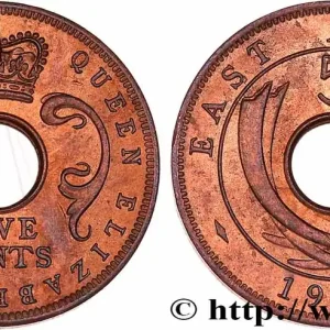 Tendance AFRIQUE DE L'EST 5 Cents Élisabeth II 1963 Londres fwo_764600 Monde