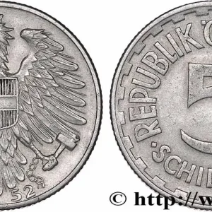 AUTRICHE 5 Schilling aigle 1952 fwo_764643 Monde Soldes